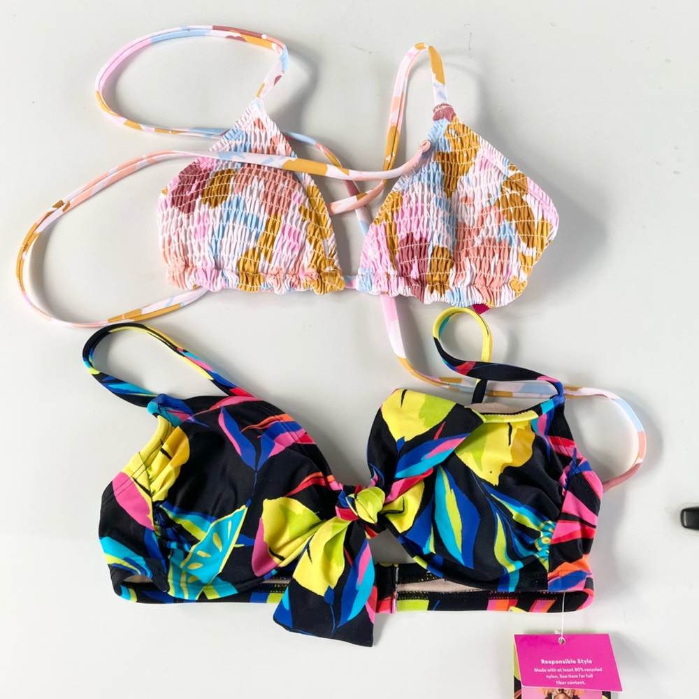 Lot of 2 Target brands (Tabitha Brown and Xhilaration) Bikini Tops - Size XS